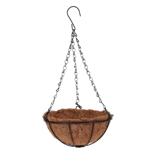 TOPBATHY 20 cm Metall-Hängeampel mit Kokosnussauskleidung, Kokosfaser-Blumenampel, Blumentopf für drinnen und draußen, Blumenpflanze, 20 cm von TOPBATHY