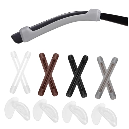 TOPBATHY 24 Paare D Förmige Ersatz Nasenpads für Brillen und Sonnenbrillen Selbstklebend Weich rutschfest Leicht Passend für Kunststofffassungen mit Brillenbügel Schutzüberzügen in Schwarz von TOPBATHY