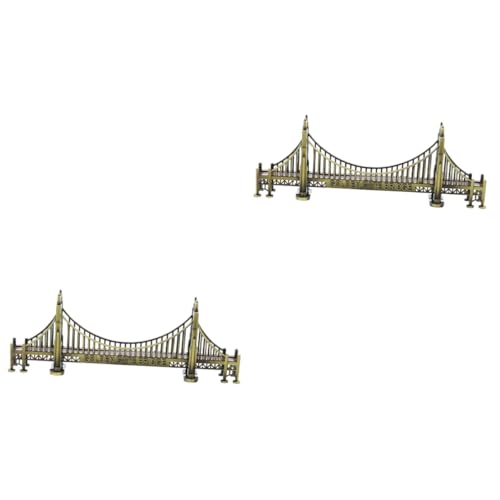 TOPBATHY 2St Architekturmodellskulptur büro Dekoration Office Decoration replikas goldene Verzierungen Big Ben-Statue Desktop-Architekturmodell- Desktop-Bridge-Modell Zinklegierung von TOPBATHY