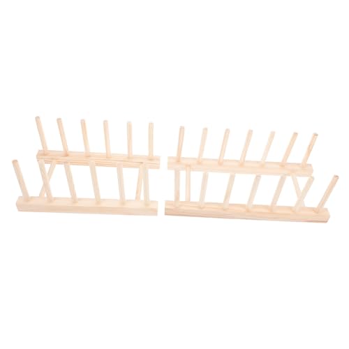 TOPBATHY 2St Lagerregal Babyflaschen-Organizer Topfdeckelhalter storage shelves abstellständer Wäscheständer Abtropfgestell für Geschirr Abtropfgestell aus Holz faltbar Veranstalter Teller von TOPBATHY