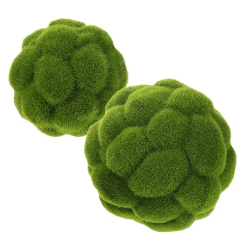 TOPBATHY 2St KüNstliche Mooskugeln 10cm+12cm, Simulierte MoosbäLle FüR Dekoration, GrüNe HäNgepflanzen, Und Langlebig von TOPBATHY