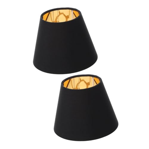 TOPBATHY 2St e14 Lampenschirm aus Stoff Kronleuchterschirme weiße Glühbirnen goldener Kronleuchter schwarzer Kronleuchter E14 Lampenabdeckung Lampenzubehör Mittel Stk von TOPBATHY