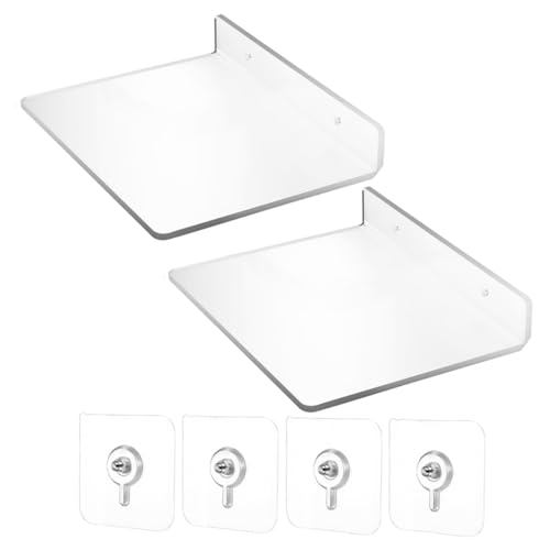 TOPBATHY 2Stücke Wandregale ohne Bohren Transparente Schwebende Organizer für Badezimmer Wohnzimmer Einfach zu Montieren Multifunktionale TOPBATHY 2Stücke Wandregale ohne Bohren Transparente Schwebende Organizer für Badezimmer Wohnzimmer Einfach zu Montieren Multifunktionale von TOPBATHY