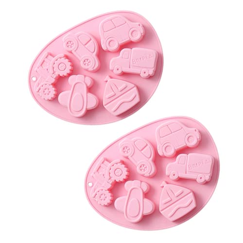 TOPBATHY 2st Backform Aus Silikon Muffin-Fondant Fondantform Aus Silikon Für Autos Gummiform Aus Silikon Transportformen Aus Silikon Schokoriegel-Formen 3D Auto Aus Silikon Seife Kieselgel von TOPBATHY