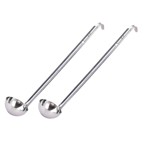 TOPBATHY 2st Hakenkelle Griffe Zum Servieren Von Speisen Suppenlöffel Saucenlöffel Wiederverwendbare Schöpfkelle Suppenschaufel Fetttrennlöffel Rostfreier Stahl Metall Mini von TOPBATHY