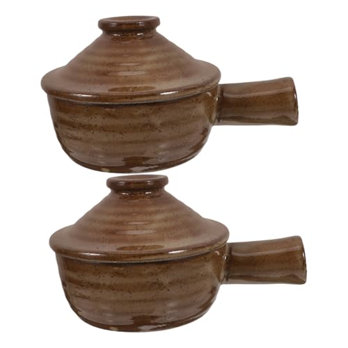 TOPBATHY 2stücke Mit Deckel Tonsuppenschüssel Suppenschüssel Deckel Und Griff Für Mikrowelle Und Herd Kleiner Schmortopf-kochgeschirr Für Chinesische Reissuppen von TOPBATHY