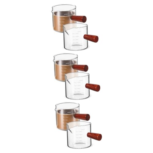 TOPBATHY 3 Sätze Espresso Messbecher Holzgriff Kaffeemaßbecher Für Präzises Abmessen Und Ausgießen Von Espresso Sirup Und Hochborosilikatglas 2 Stücke * 3 TOPBATHY 3 Sätze Espresso Messbecher Holzgriff Kaffeemaßbecher Für Präzises Abmessen Und Ausgießen Von Espresso Sirup Und Hochborosilikatglas 2 Stücke * 3 von TOPBATHY