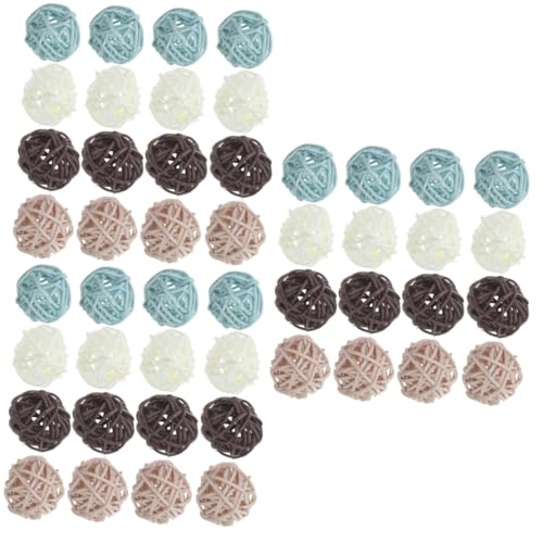 TOPBATHY 3 Sätze Sepak Takraw Dekorationsball Korb Mit Deckel Vasendekorfüller Weidenkugeln Living Room Decoration Wohnungsdeko Dekokugeln Für Schale DIY Bastelbedarf Rattan 72 Stück * 3 von TOPBATHY