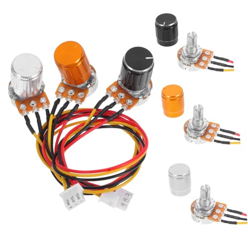 TOPBATHY 3 Satz Knopfpotentiometer Motorpotentiometer Kabelbaum Schiebepotentiometer Drehcodierer Kabel Drahtverbinder Kommunikationskabel Regelwiderstand Datenkabel Eisen Zufällige Farbe von TOPBATHY