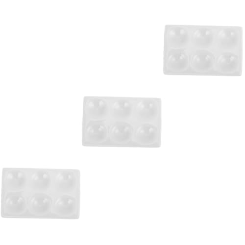 TOPBATHY 3 Stck. Reaktionsplatte aus Keramik Porzellan Laborskala Laborexperimentplatten Teller 6-Loch-Reaktionsbretter Spotting-Reaktionsplatte Experimentierplatte Experimentiertafel Weiß von TOPBATHY