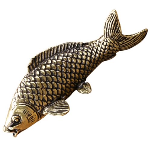 TOPBATHY 3 Stück Kupfer Koi Fisch Dekoration Feng Shui Statue Handbemalt Details Desktop Ornament Feng Shui Figur für Zuhause und Büro Leicht Tragbar Polierte Oberfläche von TOPBATHY