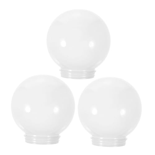 TOPBATHY 3 Stück Weißer Kugel Lampenschirm für Außenbereich Ersatzabdeckung mit Gewinde für Wand und Deckenlampen Garten und Straßenbeleuchtung von TOPBATHY