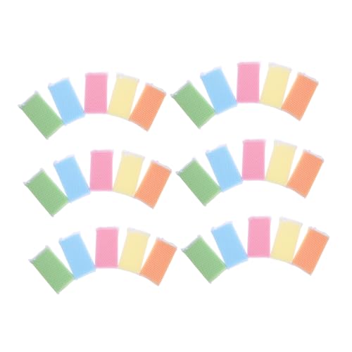 TOPBATHY 30 Stück Küchen Spülschwämme mit Netz Wiederverwendbare Hochabsorbierende Reinigungsschwämme für Geschirr und Oberflächen Robust Schnelltrocknend Farblich Gemischt für Vielseitige von TOPBATHY