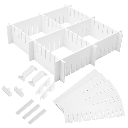 TOPBATHY Stück Schubladenteiler 47 x 9 cm, verstellbarer Schubladen-Organizer, Socken-Organizer, schubladentrenner verstellbar (weiß) von TOPBATHY