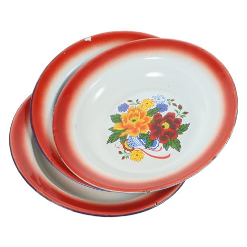 TOPBATHY 3st Emailleplatte Chinesischer Vintage-Teller Retro- Vintage-emaille Vintage Picknickteller Campinggeschirr Emaille Snack- Eisen Emaille Metall Eisenplatte Rot TOPBATHY 3st Emailleplatte Chinesischer Vintage-Teller Retro- Vintage-emaille Vintage Picknickteller Campinggeschirr Emaille Snack- Eisen Emaille Metall Eisenplatte Rot von TOPBATHY