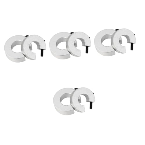 TOPBATHY 4 Sätze Anti-detachment-limit-fixierungsring Verriegelung Linear Schienenanschlagkragen Werkzeug Aluminiumschiene Schaftkragenfixierring Aluminiumlegierung Silber 2pcs*4 von TOPBATHY