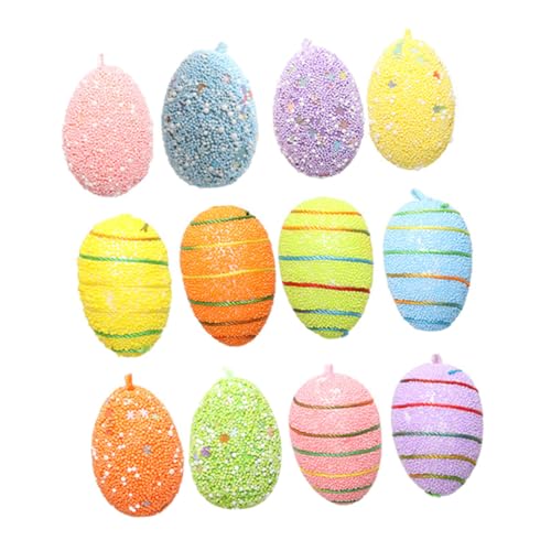 TOPBATHY 4 Sätze Ostereier Ornamente Für Osterbaum Hängende Dekorationen Bunten Farben Für Frühlingsfeiern Geeignet Für Zuhause Garten Und Veranstaltungen 24 Stück * 4 von TOPBATHY