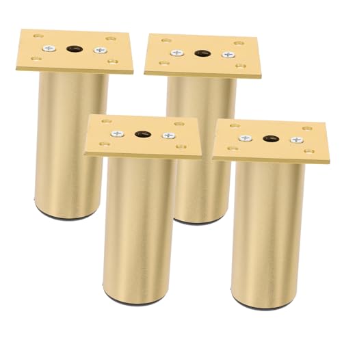 TOPBATHY 4 Stück Aluminiumsofa -Beine klein Kommode Weiß Universal- einstellbar Möbelbeine Couch Beine Tischbeine Füße Beine für Möbel Bettbeine Aluminiumlegierung Golden von TOPBATHY