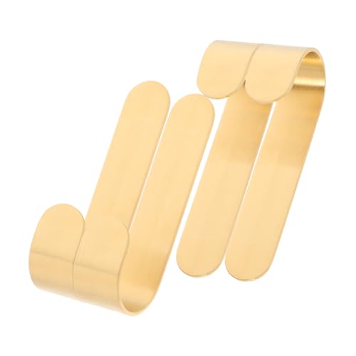 TOPBATHY 4 Stück Förmige Wandhaken aus Massivem Messing Goldfarbene Kleiderhaken ohne Bohren Robuste Garderobenhaken für Bad Küche Garage zum Aufhängen von Mänteln Hüten Taschen ohne von TOPBATHY