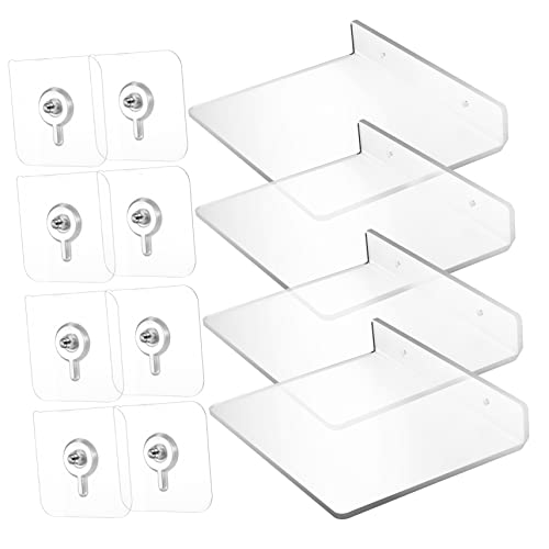 TOPBATHY 4 Stück Lochfreies Lagerregal montiert Steht weiße schwebende Regale schwebende Bücherregale für die Wand dünn Mini schwebendes Badezimmer selbstklebendes kleines Acryl TOPBATHY 4 Stück Lochfreies Lagerregal montiert Steht weiße schwebende Regale schwebende Bücherregale für die Wand dünn Mini schwebendes Badezimmer selbstklebendes kleines Acryl von TOPBATHY