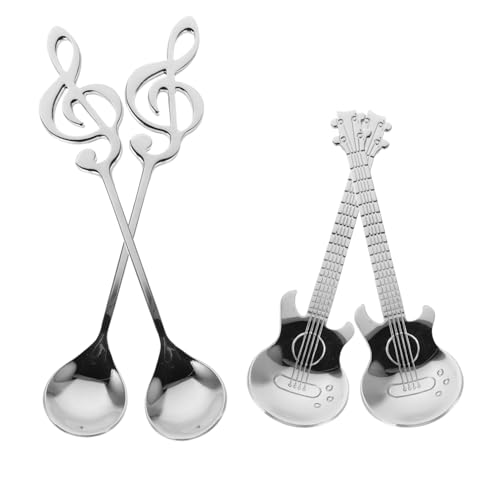 TOPBATHY 4 Stück Musik aus rostfreiem Stahl Gitarre geformte Kaffeelöffel Rührlöffel beachten Gitarrenmusik -Notenlöffel Gitarren-Kaffeelöffel Kaffeemischlöffel Edelstahl 304 Silber TOPBATHY 4 Stück Musik aus rostfreiem Stahl Gitarre geformte Kaffeelöffel Rührlöffel beachten Gitarrenmusik -Notenlöffel Gitarren-Kaffeelöffel Kaffeemischlöffel Edelstahl 304 Silber von TOPBATHY