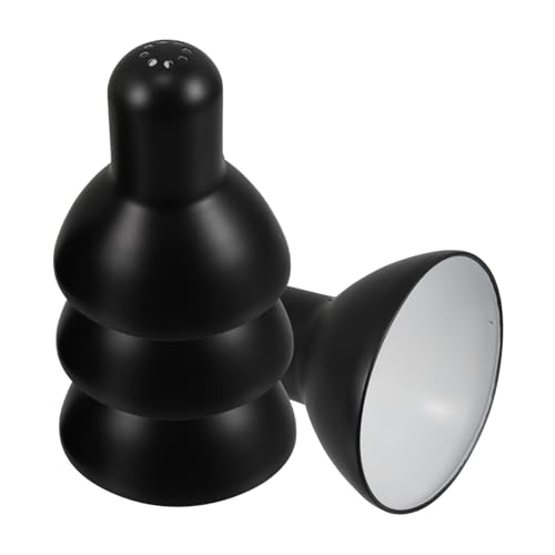 TOPBATHY 4 Stück Schwarze Metall Tischlampenschirme Kleine Metall Lampenschirm Abdeckung Vintage Industrie Design Robustes Ersatzteil für Schreibtischleuchten für Arbeits und Nachttische von TOPBATHY