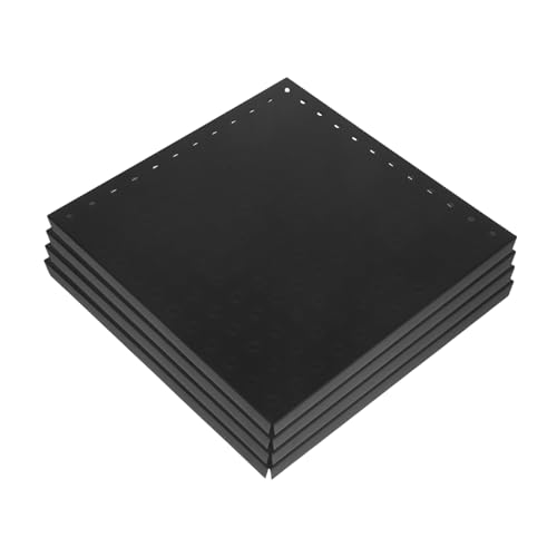 TOPBATHY 4 Stück Schweres Lochbrett Tischplatte Werkzeug-Organizer für die Wand Zubehör für Stecktafeln Steckbrett für Werkzeuge Büroorganisation Pegboard für Garagenwerkzeug Metall Schwarz von TOPBATHY