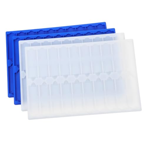 TOPBATHY 4 Stück Teiliges Mikroskop objektträger tabletts aus Robustem Kunststoff Plätze Kapazität Nummerierte Halter für Geordnete Aufbewahrung von Mikroskop objektträgern Weiß und Blau von TOPBATHY