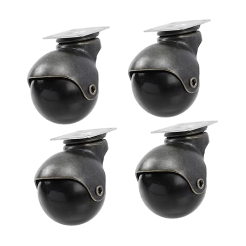 TOPBATHY 4 Stück Teiliges Möbelrollen aus Antikem Bronze Geräuscharme Möbelrollen mit Pp bodenplatte Geeignet als Ersatz für Stühle Tische Schränke und Sideboards im Innenbereich von TOPBATHY