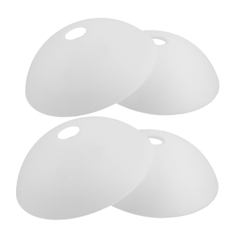 TOPBATHY 4 Stück Teiliges PVC Halbrund Lampenschirm Leichte Pflegeleichte Deckenleuchten Abdeckung für Wohn und Schlafzimmer Minimalistisches Cremefarbenes Design für Moderne Pendelleuchten von TOPBATHY