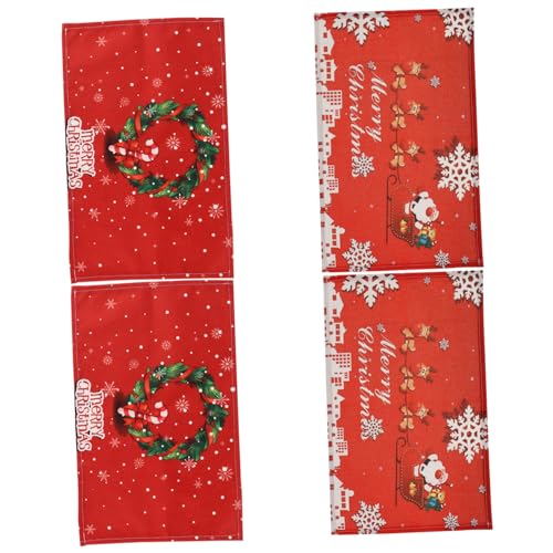 TOPBATHY 4 Stück Tischsets Platzsets Teller Anti Rutsch Matte Küchenmatte Esszimmerdekor Weihnachtsdekor Tellermatte Dekorationen Untersetzer Für Getränkematten Weihnachts von TOPBATHY