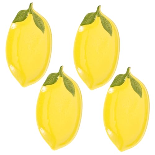 TOPBATHY 4pc Zitrone Form Salat Schüssel Platten Keramik Obst Servieren Schüssel Zitrone Schüssel für Küche von TOPBATHY