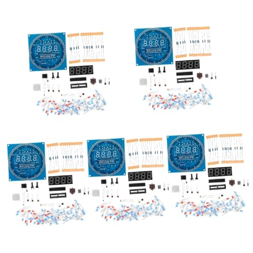 TOPBATHY 5 Sätze DIY LED Elektronikuhr Bausatz mit Drehfunktion Lichtgesteuertem Temperatursensor und Digitaler Zeitanzeige Elektronisches Lernkit für Elektronikfans und Lötübungen Zuhause von TOPBATHY