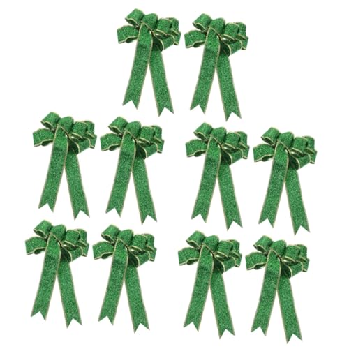 TOPBATHY 5 Sätze Grünes Band-Satinband Bandfeile Seidenbänder Fensterdeko St. Patrick's Day Die Festu Bogen Bögen Grünes Schleifendekor Grüne Kranzschleife Polyester Green 2 Stück * 5 von TOPBATHY