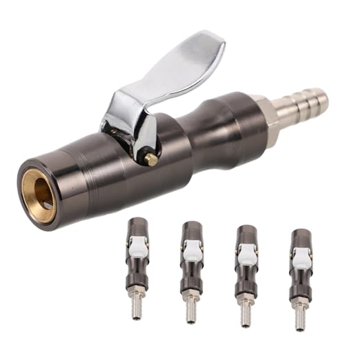 TOPBATHY 5 Sätze Selbstsichernder Reifenfüllanschluss mit Clip Robuster Luftschlauchadapter Luftdichte Reifenfüll-düse für Werkstatt Garage Auto Lkw und Motorrad von TOPBATHY