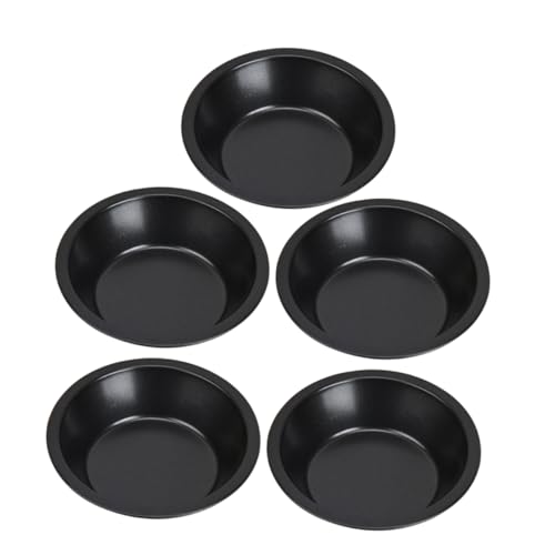 TOPBATHY 5 Stück Backformen mit Antihaftbeschichtung Wiederverwendbare Kuchenform Kleine Kuchenpfannen Küchenbackpfanne Kuchen -Backform Backblech für die Küche Kohlenstoffstahl Schwarz von TOPBATHY