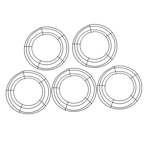 TOPBATHY 5 Stück Metall Drahtkranzringe Teilig Grün Beschichtet Robuster Runder Kranzrahmen für DIY Weihnachtsdekoration Hochzeit Herbst Basteln von TOPBATHY