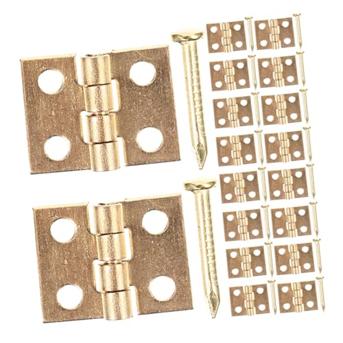 TOPBATHY 50 Sätze Teiliges Mini Messing Klappscharniere mit Schrauben Kleine Scharniere für Schmuckkästen Holzkisten Bastelprojekte und Möbel Kompakt Vielseitig Einsetzbar Eleganter von TOPBATHY