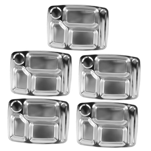 TOPBATHY 5st Speiseteller Aus Edelstahl Restaurant Teller Zum Mittagessen Geteilte Teller Für Erwachsene Fach Mittagsteller Mittagessen Geteiltes Tablett Rostfreier Stahl Wiederverwendbar TOPBATHY 5st Speiseteller Aus Edelstahl Restaurant Teller Zum Mittagessen Geteilte Teller Für Erwachsene Fach Mittagsteller Mittagessen Geteiltes Tablett Rostfreier Stahl Wiederverwendbar von TOPBATHY