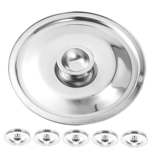 TOPBATHY 6 Kleine Metalldeckel Mit Griffen: 12 Cm Hitzebeständige Edelstahldeckel Für Pfannen, Töpfe Und Bratpfannen – Glatter Deckel Für Einfache Reinigung von TOPBATHY
