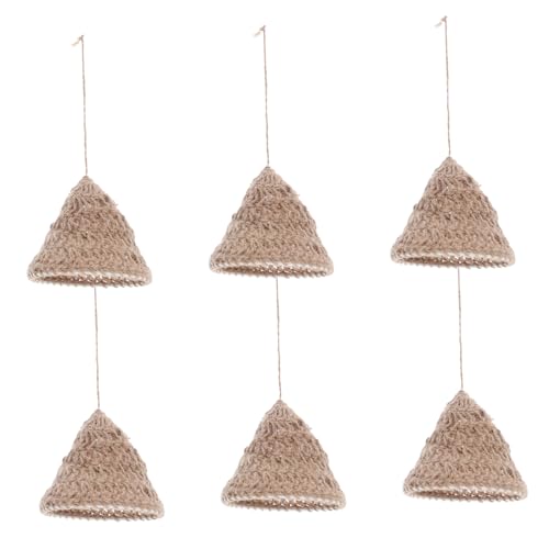 TOPBATHY 6 Stück Teiliges Boho Handgewebt aus Nordischem Juteseil Kreativer Geflochtener Pendelleuchten-abdeckung für Wohnzimmer und Stilvolle Wohnambiente von TOPBATHY