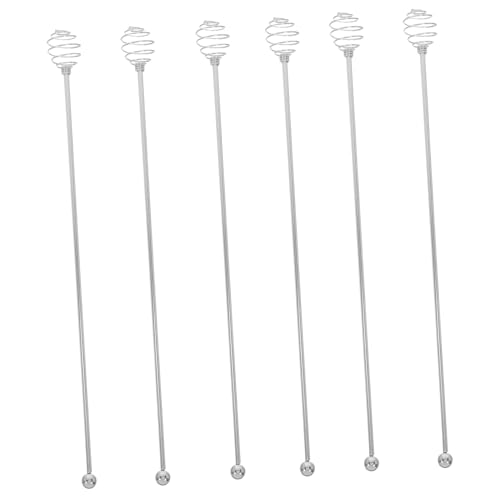 TOPBATHY 6 Stück Teiliges Honigrührlöffel aus Edelstahl mit Langem Griff Wiederverwendbare Trinkrührstäbchen für Kaffee Tee Honig Marmelade und Milchgetränke Professionelles Rührwerkzeug von TOPBATHY