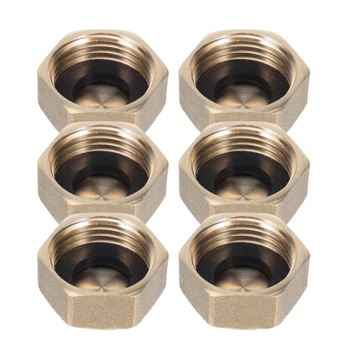 TOPBATHY 6 Stück Teiliges Messing Schlauchmutter mit Dichtungsring Hexagonal Dichtungsstark Langlebig Passend für Waschmaschine Heizkörperventil und Wasserhahn Einfach zu Montieren und von TOPBATHY