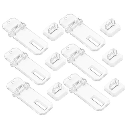 TOPBATHY 6 Stück Teiliges Mini Acryl Hasp Schloss Transparenter Scharnierverschluss mit Sicherem Verschlusssystem Leichte Montage für Schmuckkästen und Vitrinen von TOPBATHY