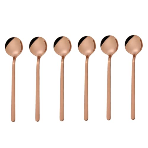 TOPBATHY 6 Stück Teiliges Mini Kaffeelöffel aus Edelstahl Runde Teelöffel mit Kurzem Rosefarbenem Griff Spülmaschinenfest für Kaffee Espresso Zucker und Dessert im Bistro oder Zuhause TOPBATHY 6 Stück Teiliges Mini Kaffeelöffel aus Edelstahl Runde Teelöffel mit Kurzem Rosefarbenem Griff Spülmaschinenfest für Kaffee Espresso Zucker und Dessert im Bistro oder Zuhause von TOPBATHY