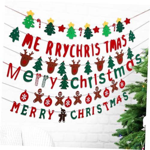 TOPBATHY 6 Stück Teiliges Weihnachts-filzbanner mit Designs Wiederverwendbare Weihnachtsgirlanden Vielseitige Indoor Partydekoration Kreative Filz-Banner für Raum Tür Fenster Festliche von TOPBATHY