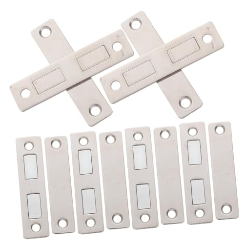 TOPBATHY 6 Stück Unsichtbare magnetische Saugentür Türmagnete für Küchenschränke Schubladenmagnet Türschnäpper und Riegel Magnetverschluss Schranktürverschluss Rostfreier Stahl Silber von TOPBATHY