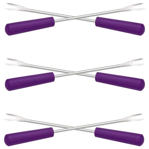 TOPBATHY 6St Obstgabel Grillgabel Fondue-Topfstangen Eintopfspieß mit langem Griff pralinen gabeln easy putz Outdoor-Grillgabel Käseschmelzgabeln Mehrzweck Dessertgabel Gemüsegabel Metall von TOPBATHY