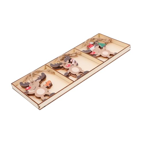 TOPBATHY 6Stücke Weihnachtsbaum Holzornamente Hängende Dekoration für Festliche Anlässe Langlebiges Leichtes Design für Weihnachtsfeiern Heimdekoration von TOPBATHY