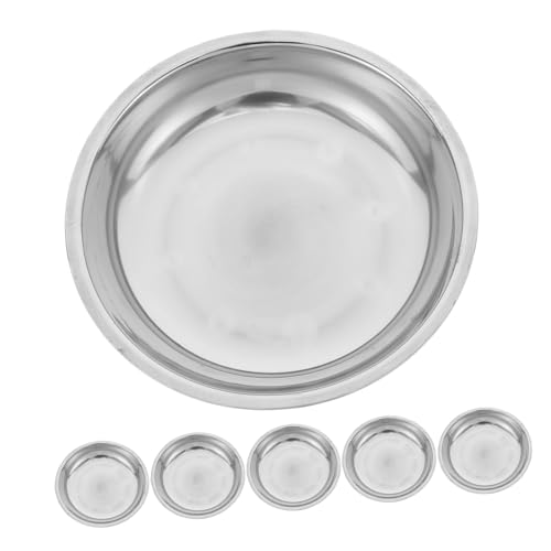 TOPBATHY 6st Edelstahlscheibe Runde Platten Aus Metall Teller Zum Servieren Von Speisen Camping-metallplatten Nuss Serviertablett Blechteller Camping Kind Rostfreier Stahl Verdicken Steak von TOPBATHY